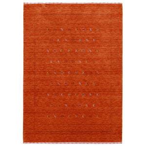 Modern Design Orange Hand Loomed Wool Area Rug