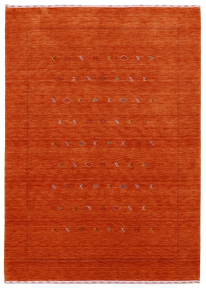 Modern Design Orange Hand Loomed Wool Area Rug