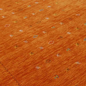 Modern Design Orange Hand Loomed Wool Area Rug