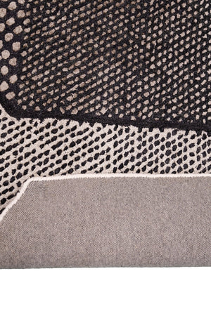 Modern Dotted Mesh Black Hand Tufted 5x8 Wool Area Rug