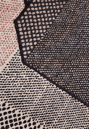 Modern Dotted Mesh Black Hand Tufted 5x8 Wool Area Rug