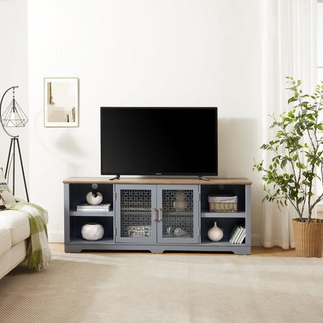 Modern Farmhouse TV Media Stand, Large Home Entertainment Console - Tuesday Morning - Entertainment Centers & TV Stands