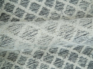 Modern Geometric Ivory and Charcoal Abstract Hand Tufted Natural Wool Multi Size Area Rug