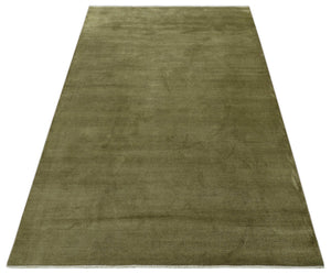 Modern Geometrical Design Beige And Brown 6x10 Hand Knotted Wool Rug