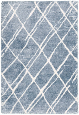 Modern Geometrical Design Blue 5x7 Rug