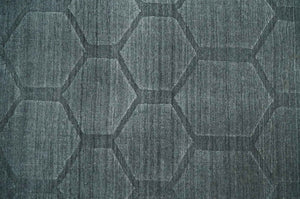 Modern Geometrical Hand Woven 2x3 Charcoal Art Silk Area Rug
