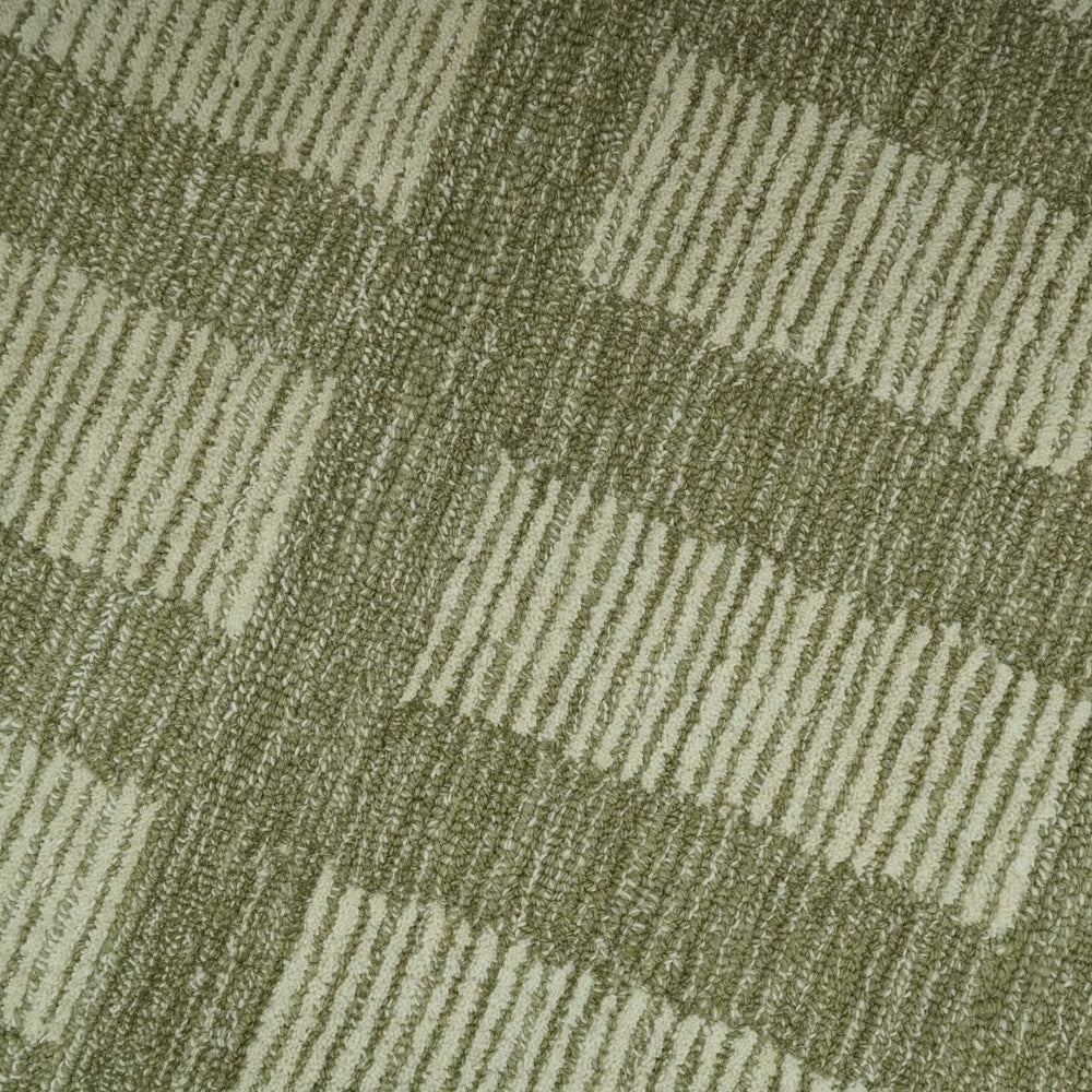 Modern Geometrical Olive and Ivory Textured Hand Tufted Multi size wool Rug