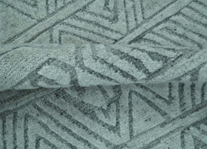 Modern Geometrical Silver and Gray Chevron Design Hand Carved  wool Rug