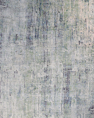 Modern Contemporary Blue and Green Hand Knotted Bamboo Silk 8x10 Area Rug