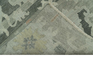 Modern Ikat Design Silver And Blue  8X10 Hand Knotted wool rug