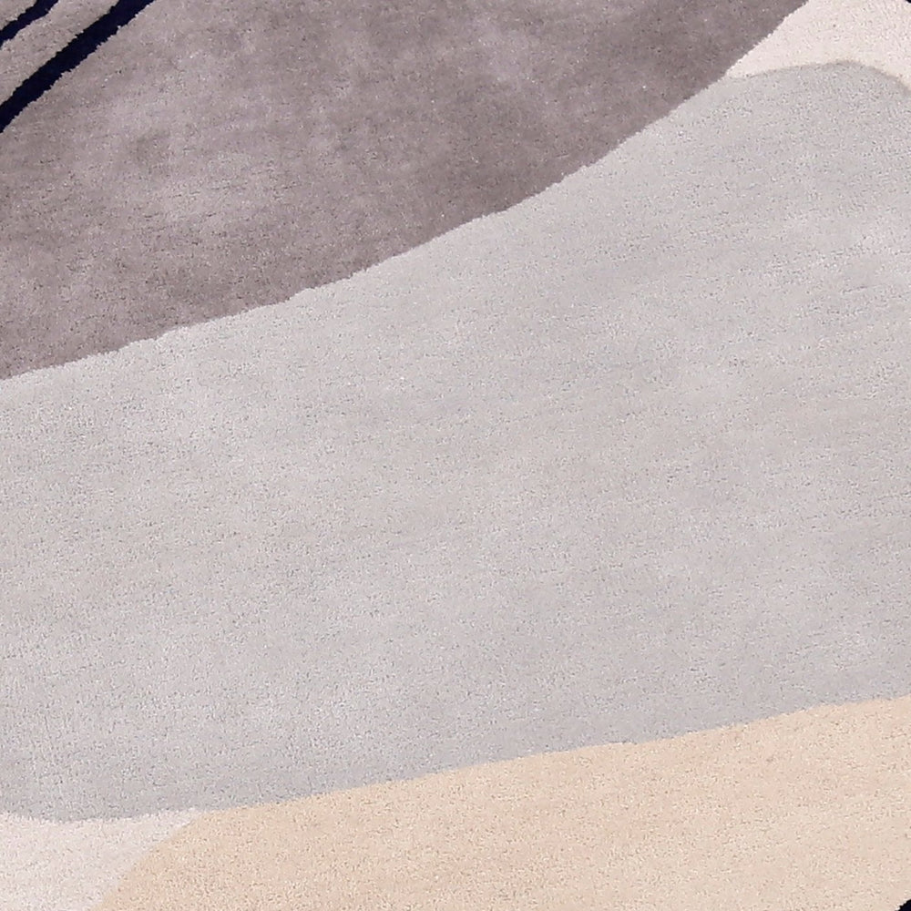 Modern Ink Loop Multicolor Hand Tufted 4x6 Wool Area Rug