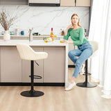 Modern leatherette gaslift adjustable swivel bar stools, set of 2 - Tuesday Morning - Table & Bar Stools