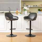 Modern leatherette gaslift adjustable swivel bar stools, set of 2 - Tuesday Morning - Table & Bar Stools
