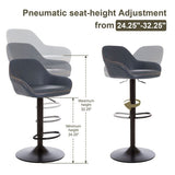 Modern leatherette gaslift adjustable swivel bar stools, set of 2 - Tuesday Morning - Table & Bar Stools