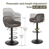 Modern leatherette gaslift adjustable swivel bar stools, set of 2 - Tuesday Morning - Table & Bar Stools