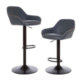 Modern leatherette gaslift adjustable swivel bar stools, set of 2 - Tuesday Morning - Table & Bar Stools