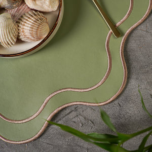 HAVEN LIGHT GREEN FAUX LEATHER PLACEMAT (Set Of 4)