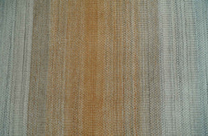 Modern 8x10 Hand Made Silver and Brown Blended Wool Flatwoven Area Rug