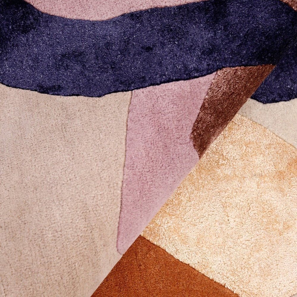 Modern Patch Mosaic Multicolor Hand Tufted 6x6 Wool Rug