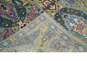 Hand knotted Green And Pink Traditional large design Custom Made wool Area Rug