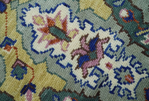 Hand knotted Green And Pink Traditional large design Custom Made wool Area Rug