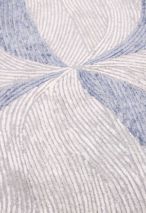 Modern Petal Ivory Hand Tufted 5x5 Wool Area Rug