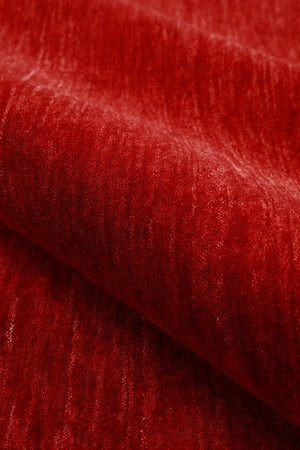 Modern Red Solid Design Hand Loomed Wool Area Rug