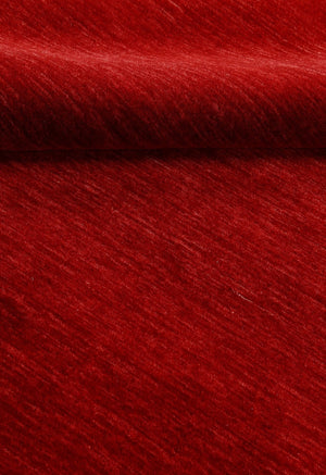 Modern Red Solid Design Hand Loomed Wool Area Rug