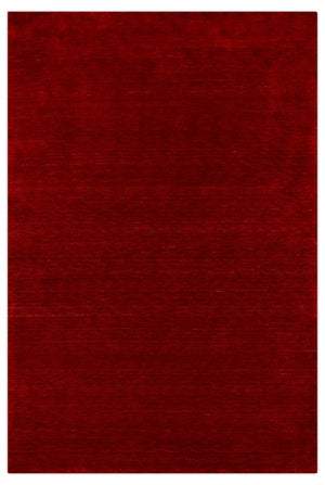 Modern Red Solid Design Hand Loomed Wool Area Rug