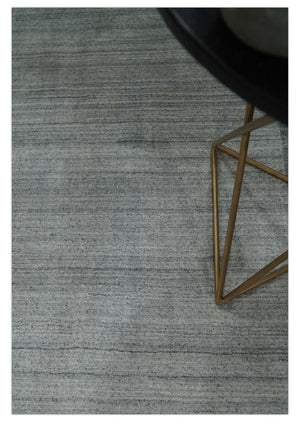 Modern 5x6.5 Gray and Silver Blended Wool Hand Woven Area Rug