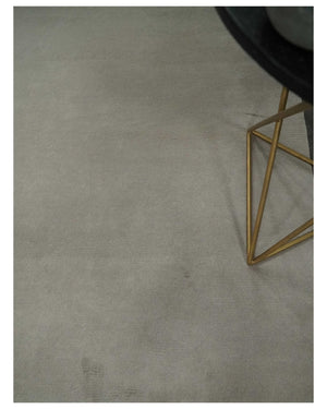Modern Scandinavian 6x8 Silver and Charcoal Wool Hand Woven Area Rug