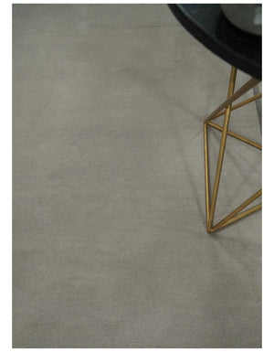 Modern Scandinavian 6x8 Silver and Gray Wool Hand Woven Area Rug