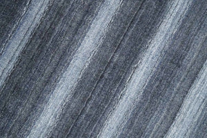 Modern Stripes Design 5x7 Charcoal and Silver Wool Hand Woven Area Rug