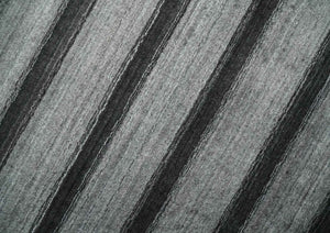 Modern Scandinavian Stripes Style 5x7 Silver and Gray Wool Hand Woven Area Rug