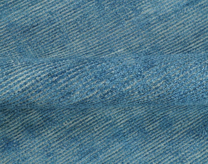 Modern Solid Design Gray And Blue 5x8 Hand Knotted Wool Area Rug