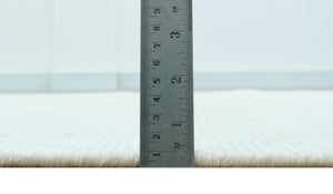 Modern Solid Design Ivory 5x8 Hand Woven Wool Area Rug