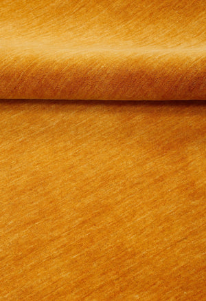 Modern Solid Gold Hand Loomed Wool Area Rug