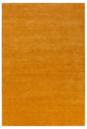 Modern Solid Gold Hand Loomed Wool Area Rug