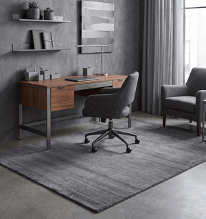 Modern Solid Gray Shaded 5x7 Blended Wool Hand Woven Area Rug