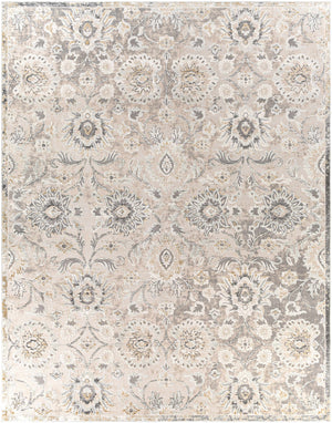 Moelfre Neutral Damask Area Rug