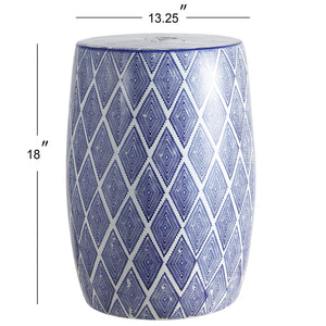 Moroccan ceramic drum garden stool artisan - Tuesday Morning - Outdoor Tables