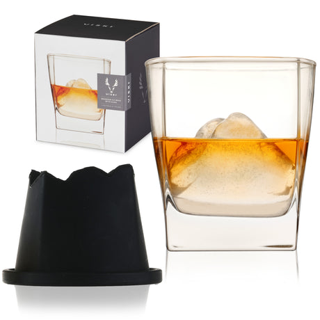 2-piece-glacier-mountain-ice-mold-with-glass-set-viski®-Whiskey-Glasses