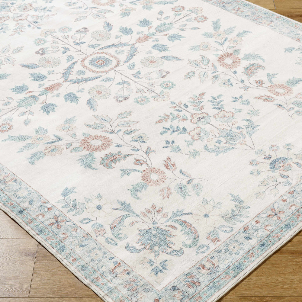 Meyly Pink & Green Washable Area Rug