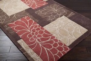 Brick Red-Brown Mosaic Area Rug - Clearance