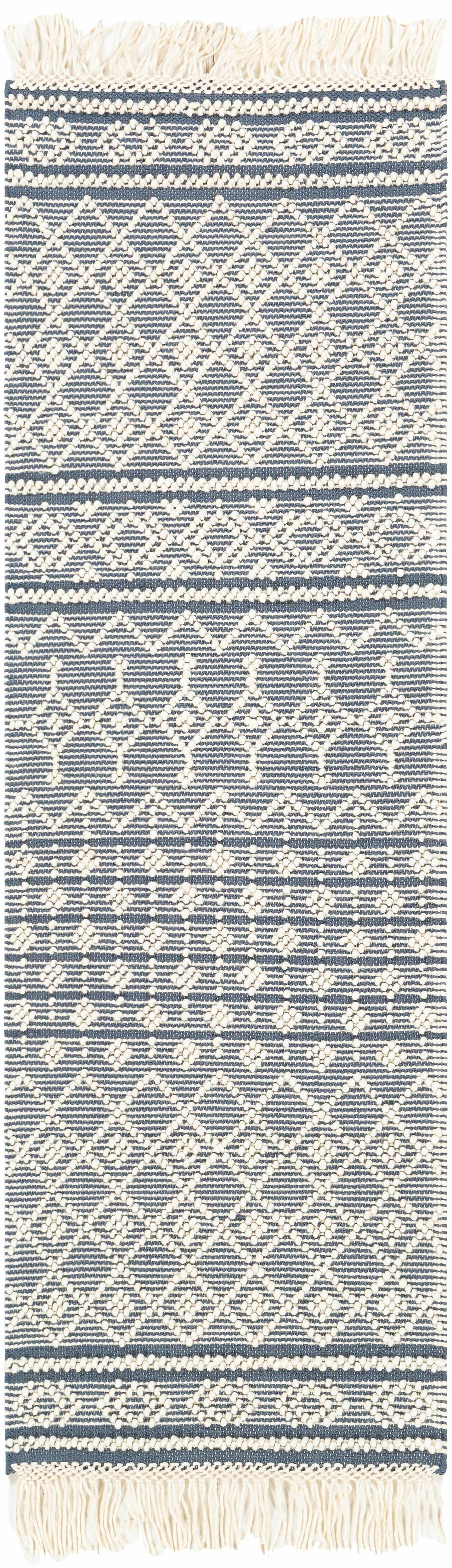 Brothers Blue Wool&Cotton Rug - Clearance