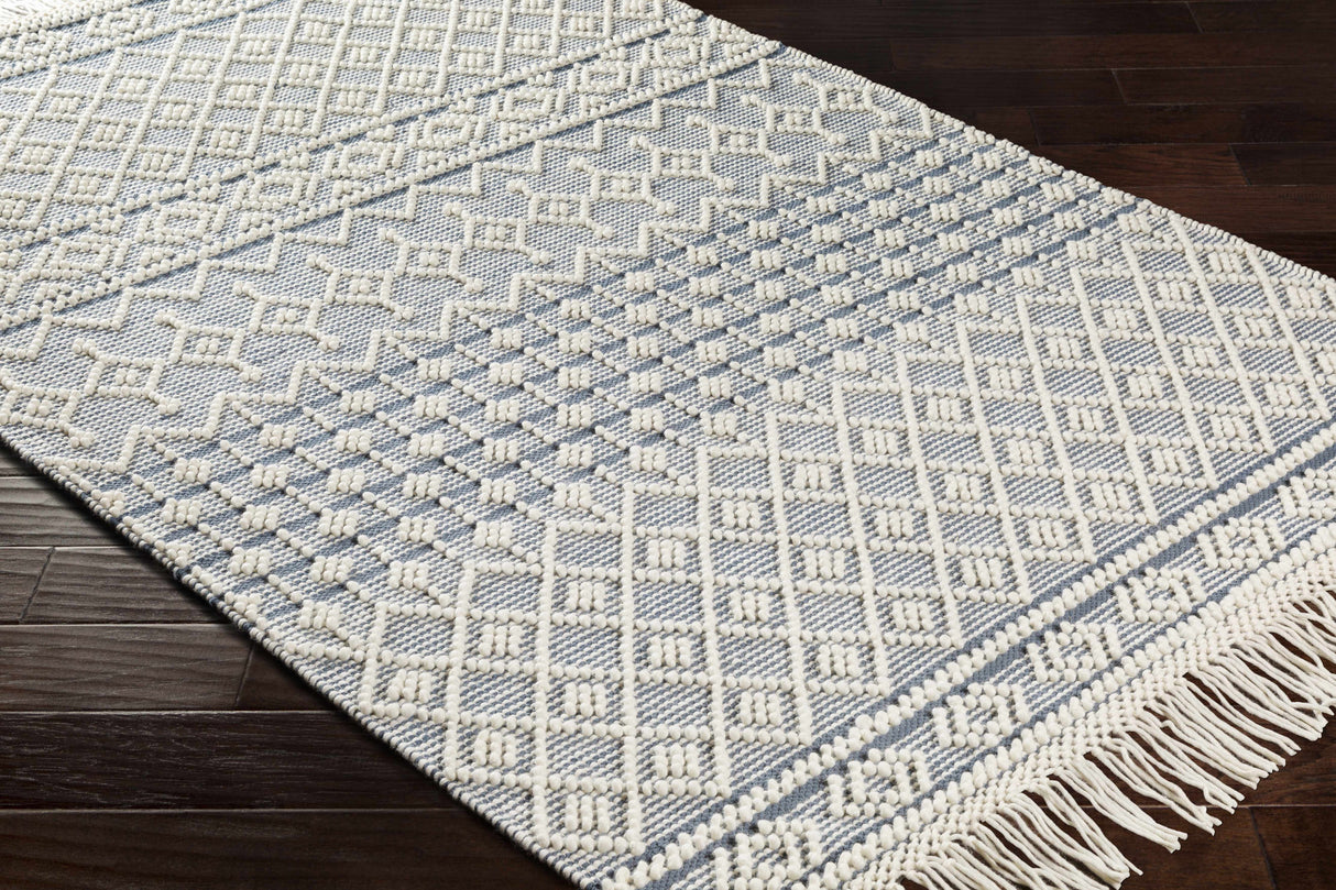 Brothers Blue Wool&Cotton Rug - Clearance
