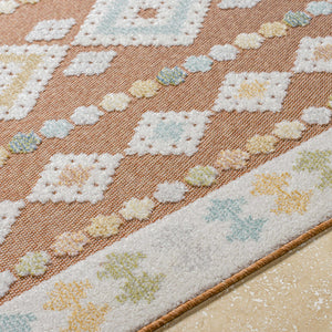 Metta Rust Outdoor Area Rug - Clearance