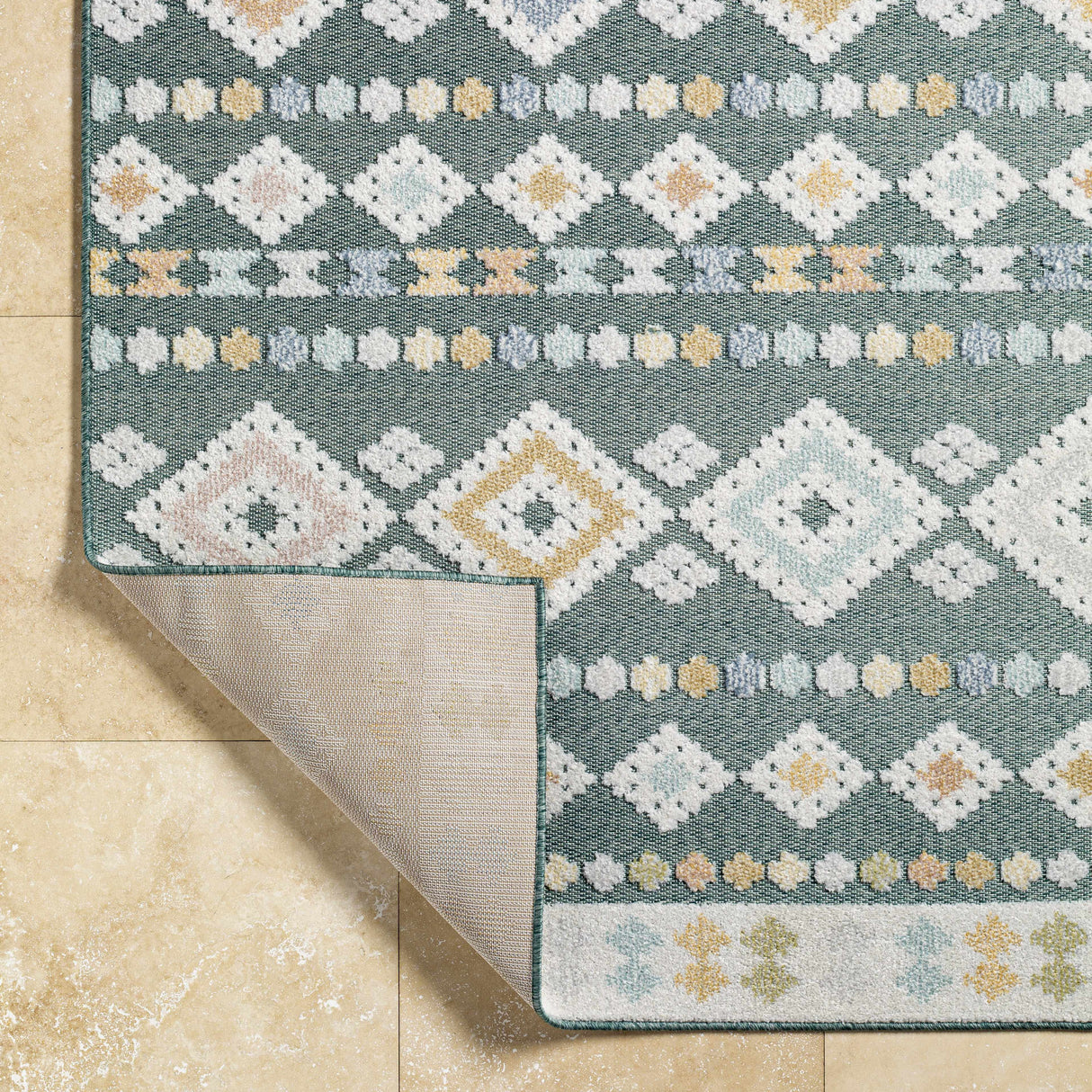 Metta Medium Green Outdoor Area Rug - Clearance