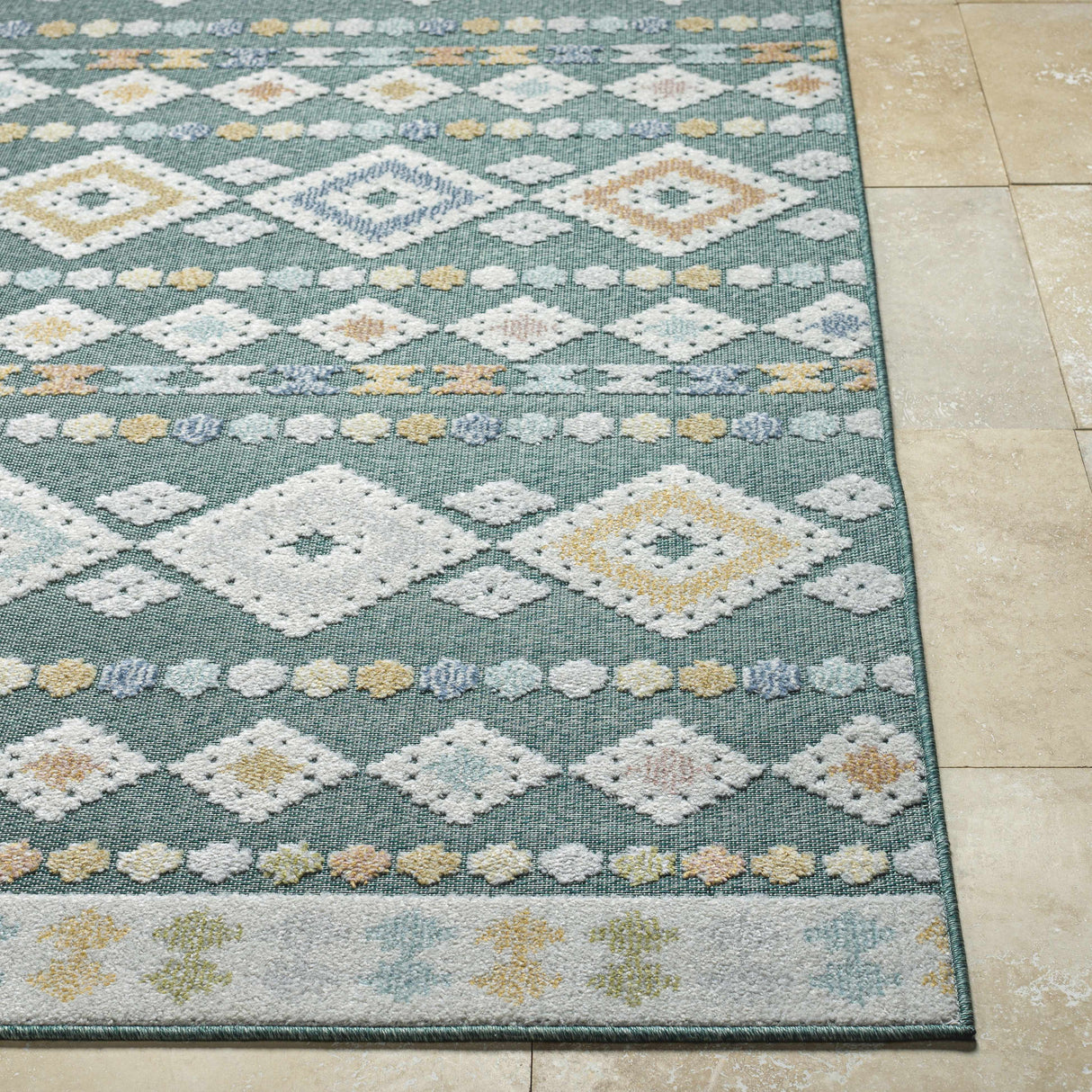 Metta Medium Green Outdoor Area Rug - Clearance
