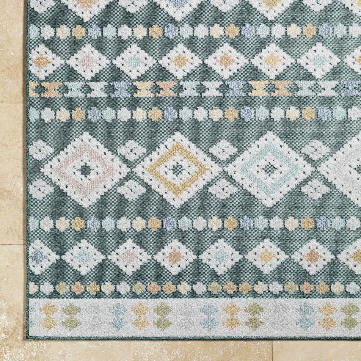 Metta Medium Green Outdoor Area Rug - Clearance